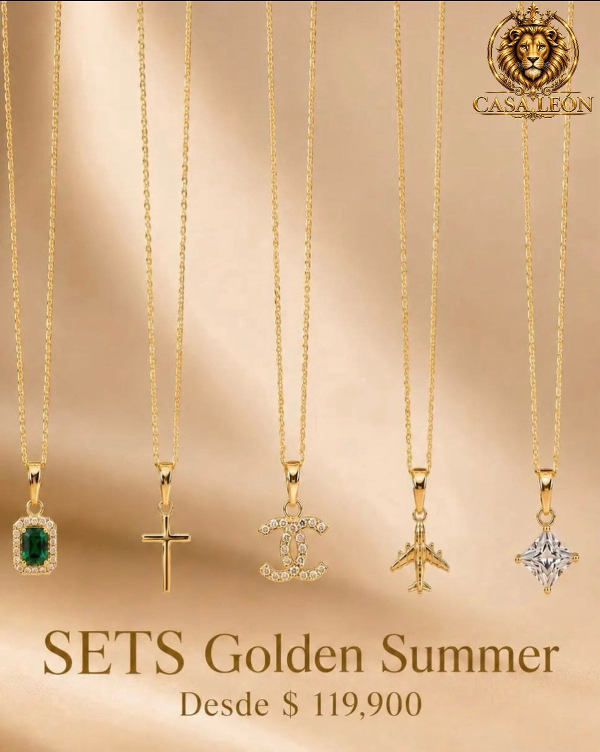 Set golden summer 40 cm + dije | casa León