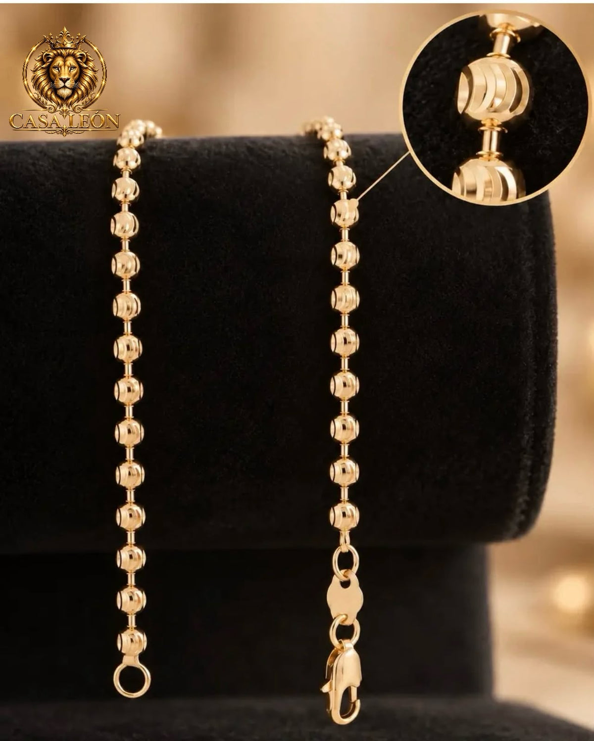 Pulsera Militar balin diamantado 3 mm 21 cm | casa león
