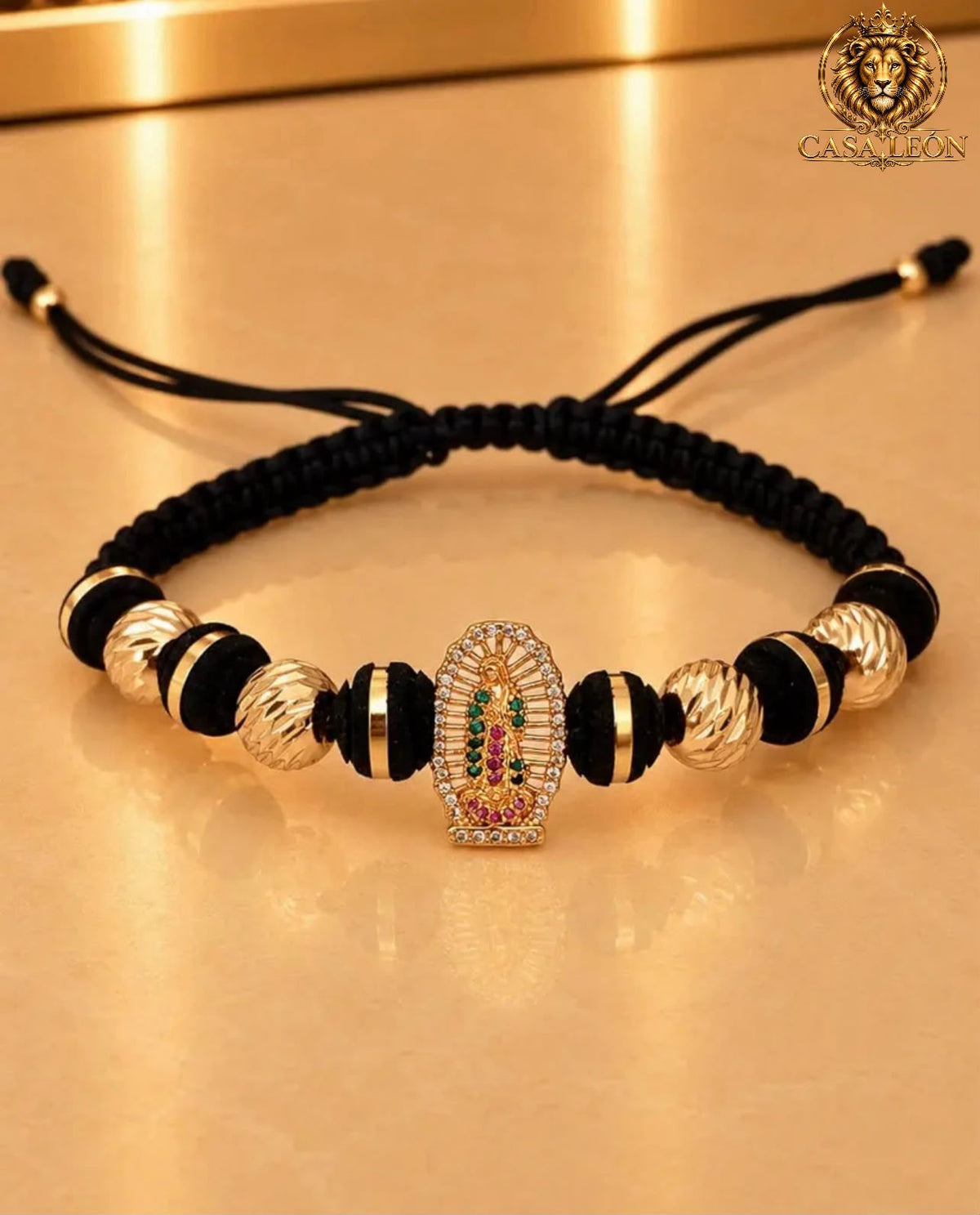 BRAZALETE VIRGEN DE GUADALUPE DIAMANTADO 8MM