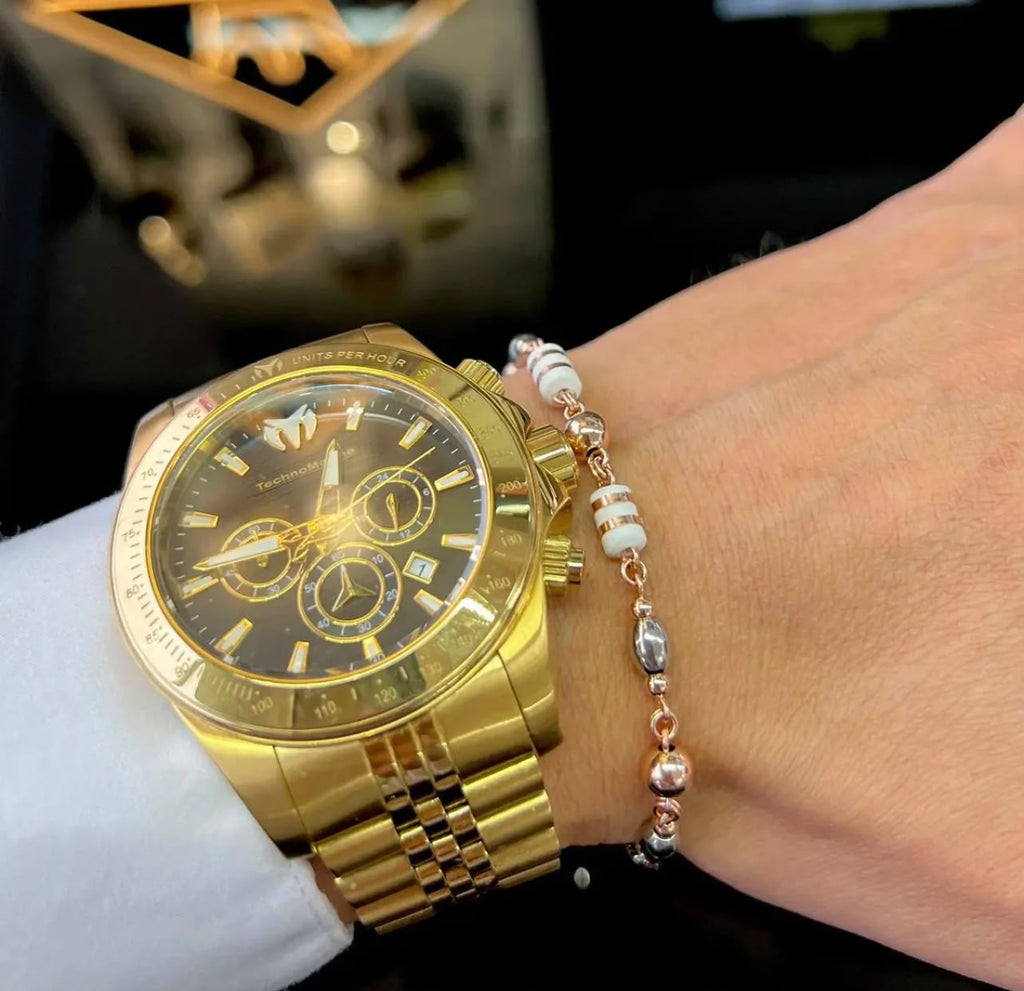 pulsera artesanal ovalo rose de 20 cm